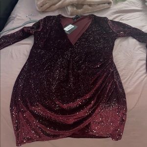 Wine plunge dress
